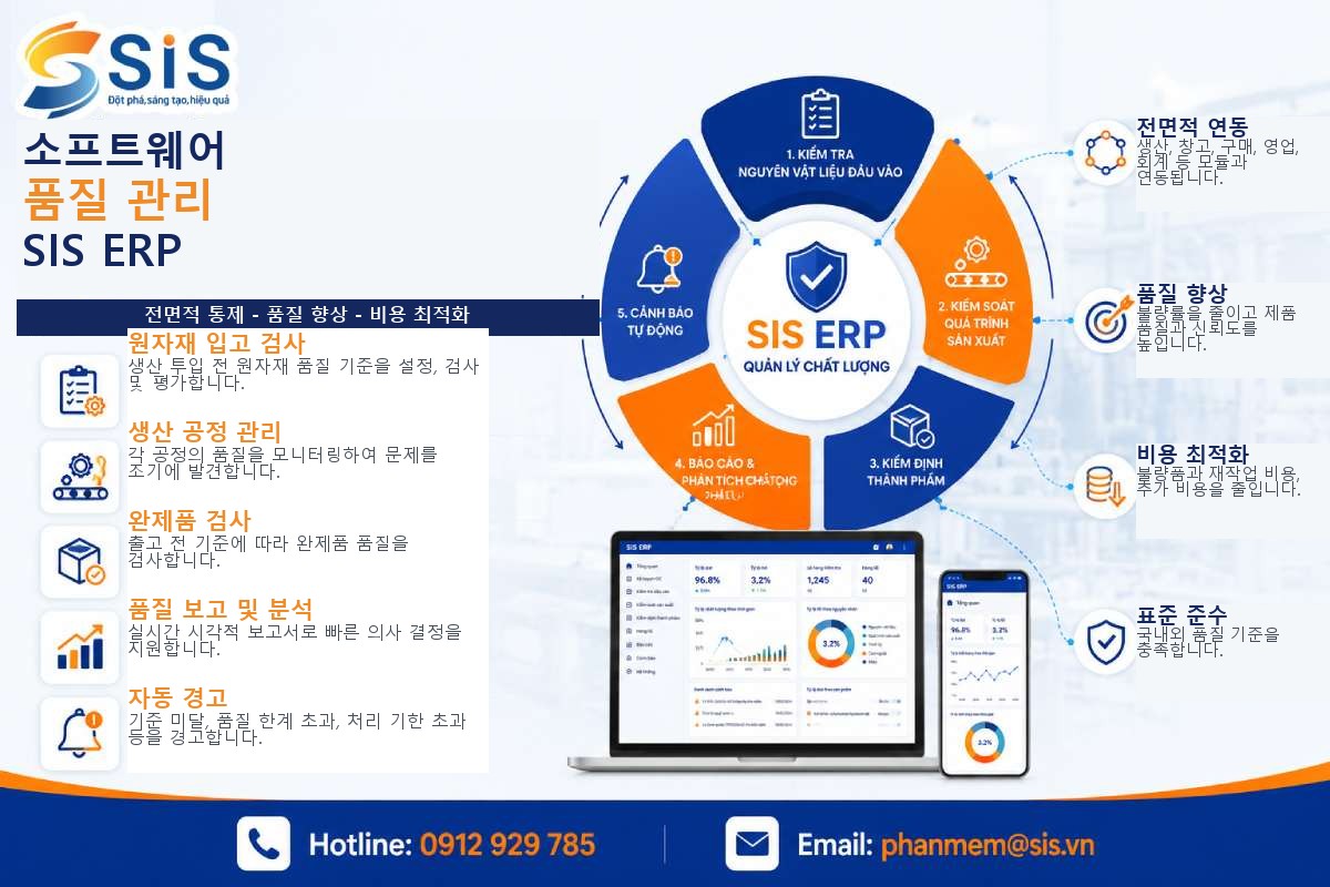 SIS ERP 품질관리 소프트웨어 &ndash; 프로세스 표준화로 제품 품질 향상