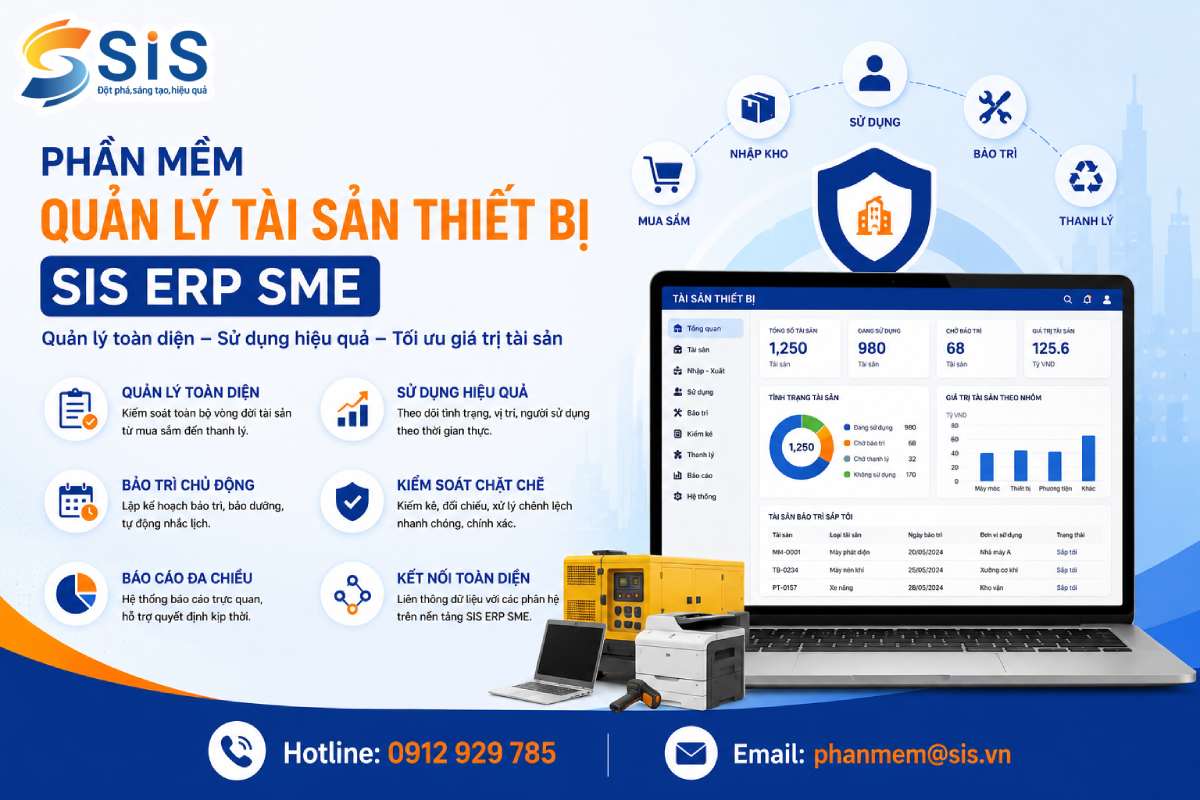 SIS ERP SME - Quản lý Hợp đồng Dự án: Kiểm soát tiến độ, chi phí và hiệu quả dự án trên một nền tảng