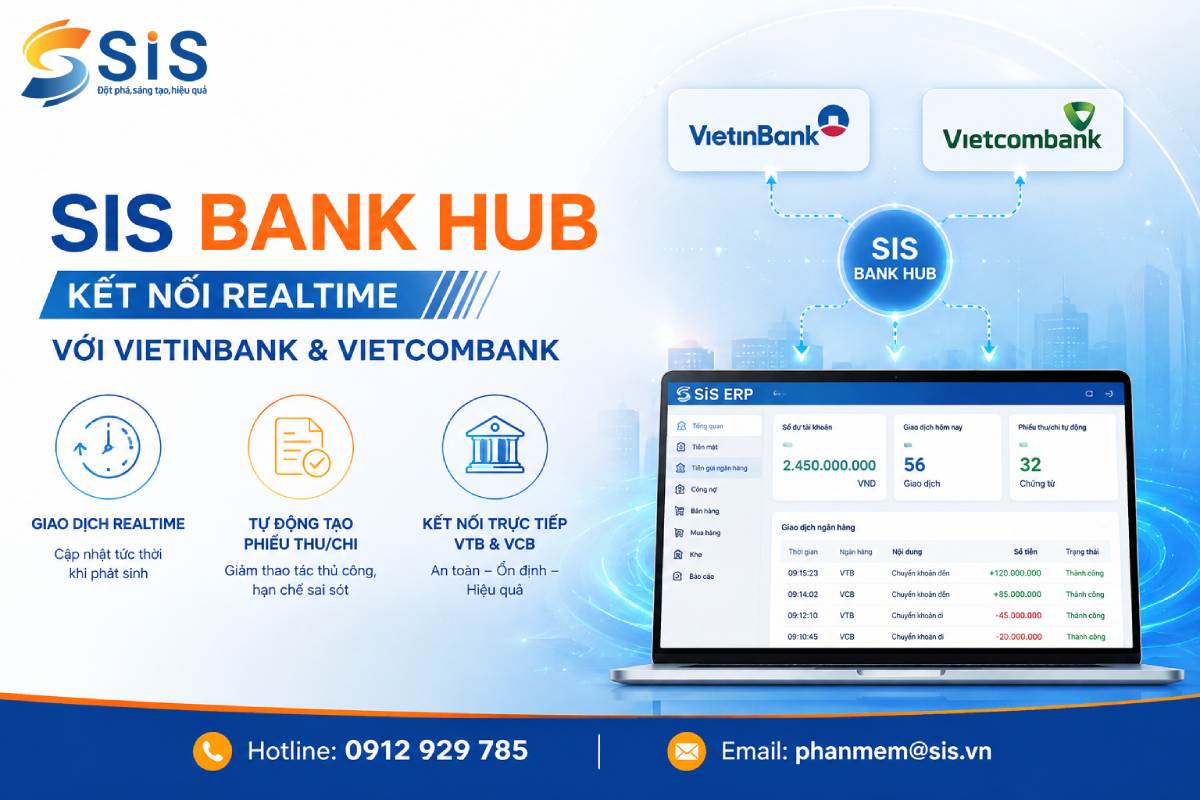SIS Bank Hub mở rộng kết nối realtime với VietinBank & Vietcombank