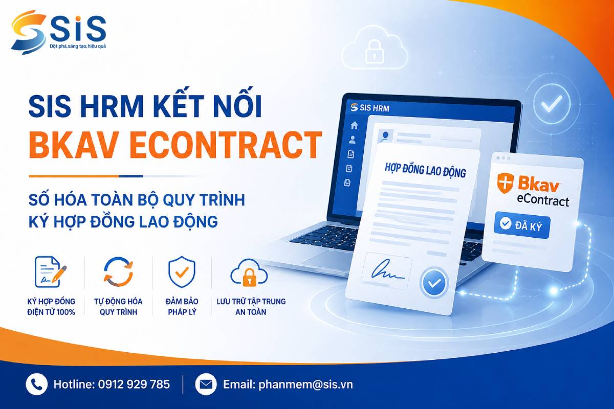 SIS HRM kết nối BKAV eContract: Số hóa toàn bộ quy trình ký hợp đồng lao động